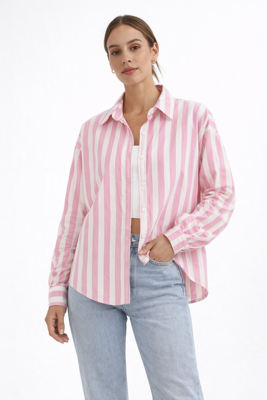 MARCELINE STRIPED BUTTON FRONT SHIRT