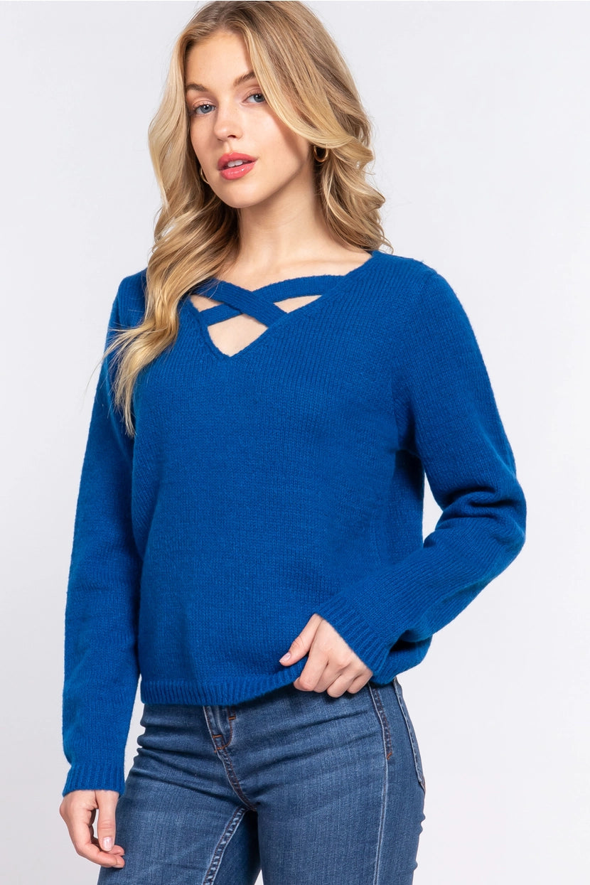 EMMY X STRAP SWEATER
