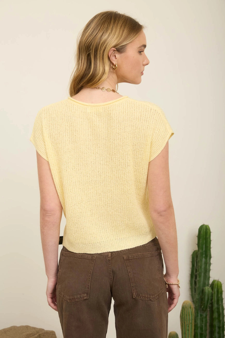 EDEN SHORT SLEEVE KNIT SWEATER