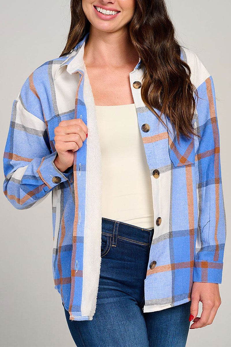 KIAN PLAID SHERPA JACKET