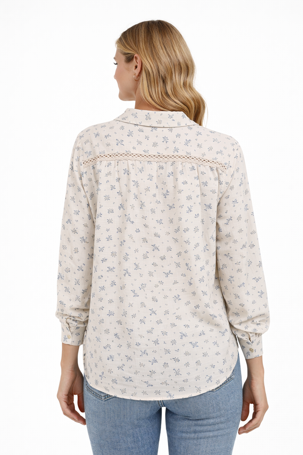 LORNA LACE DETAIL BUTTON FRONT SHIRT