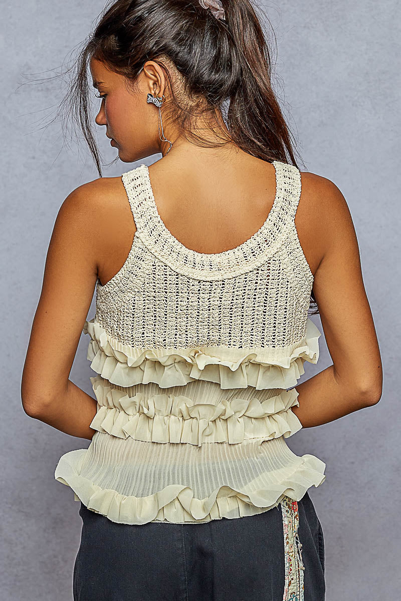 DALLAS RUFFLE CROCHET TOP