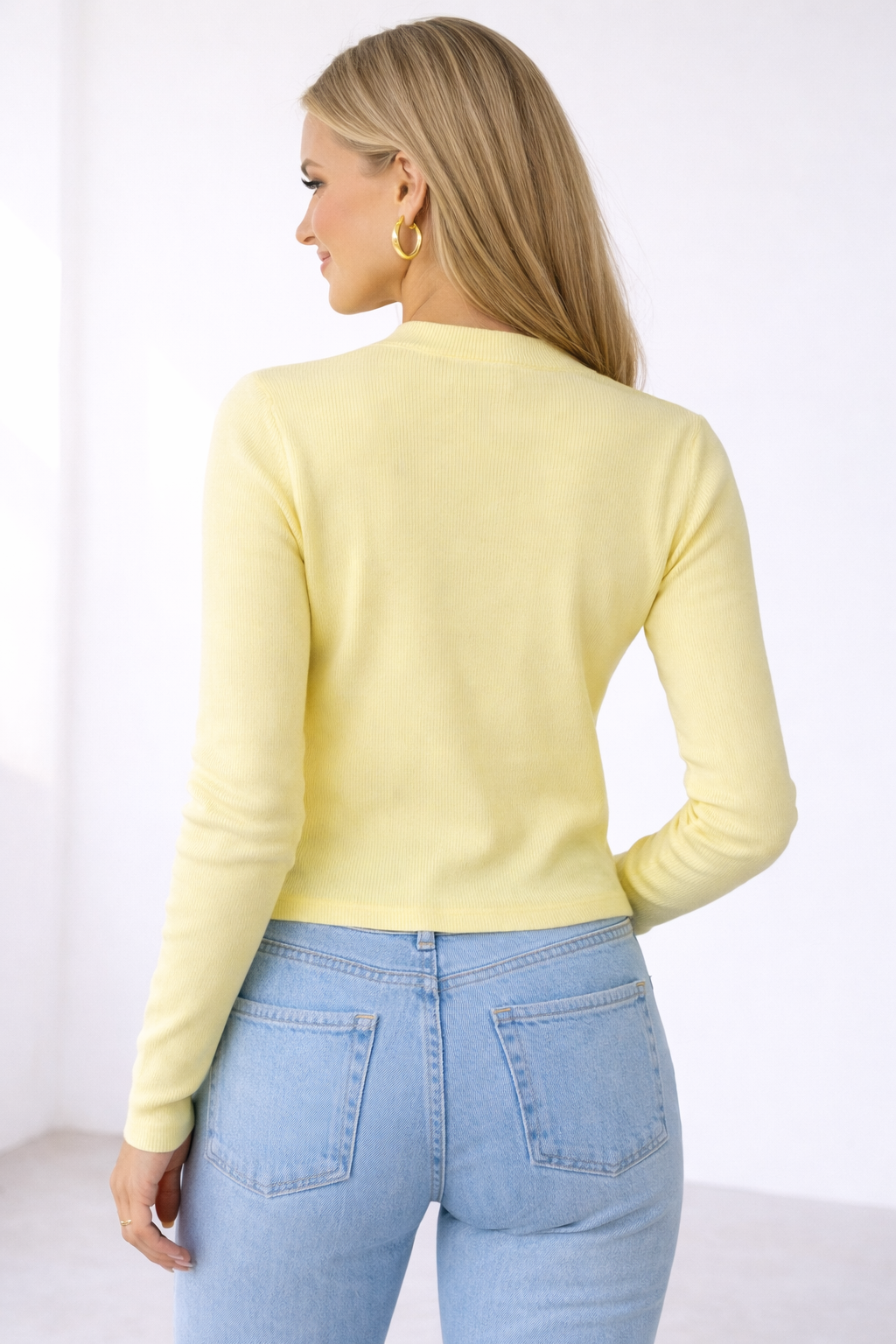 JASMINE RIBBED CARDIGAN | YELLOW