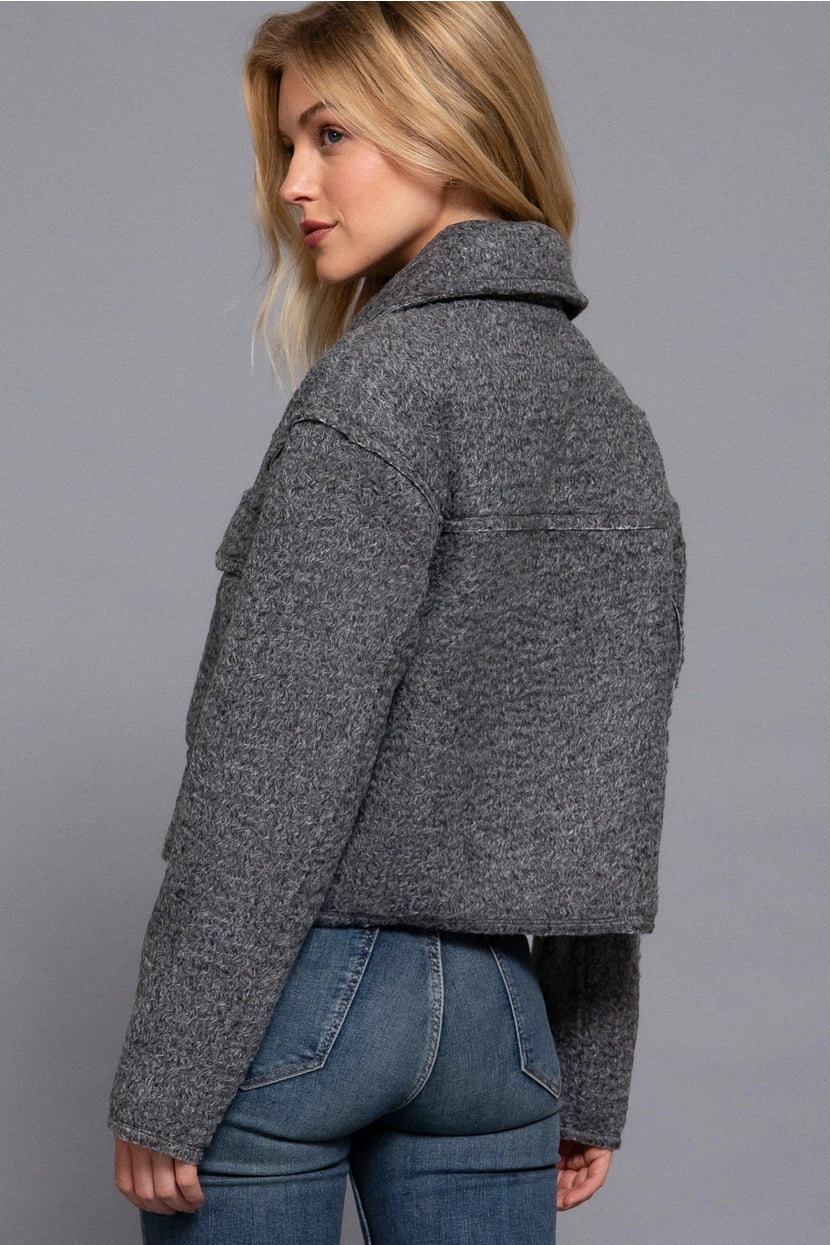 LANSEN BOUCLE JACKET | GREY