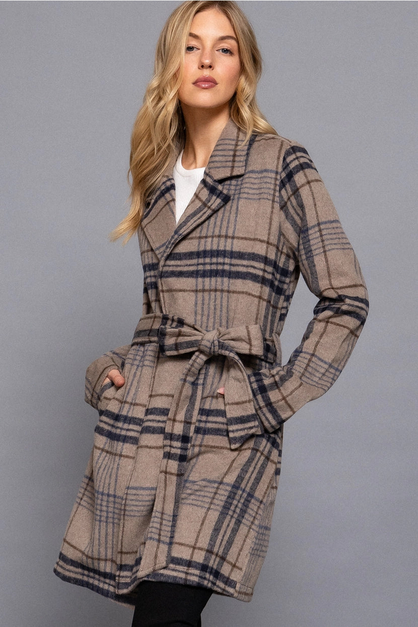 KENADIE BELTED PALID COAT