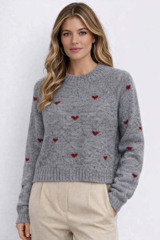 ELDRIDGE HEART SWEATER | DARK GREY