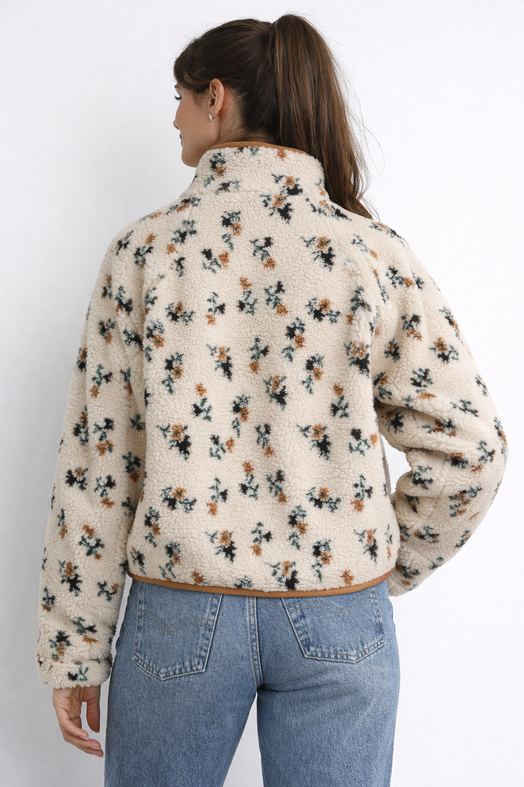 FRANCESCA VINTAGE FLORAL SHERPA JACKET