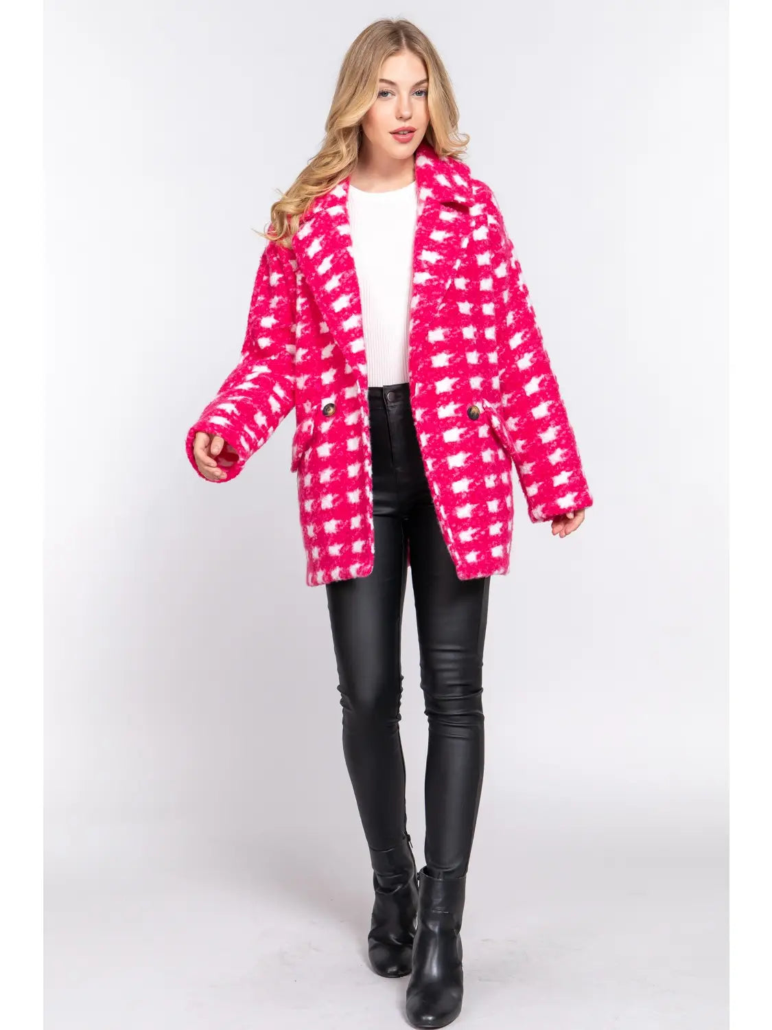 ADELAIDE DOUBLE BREASTED COAT | PINK