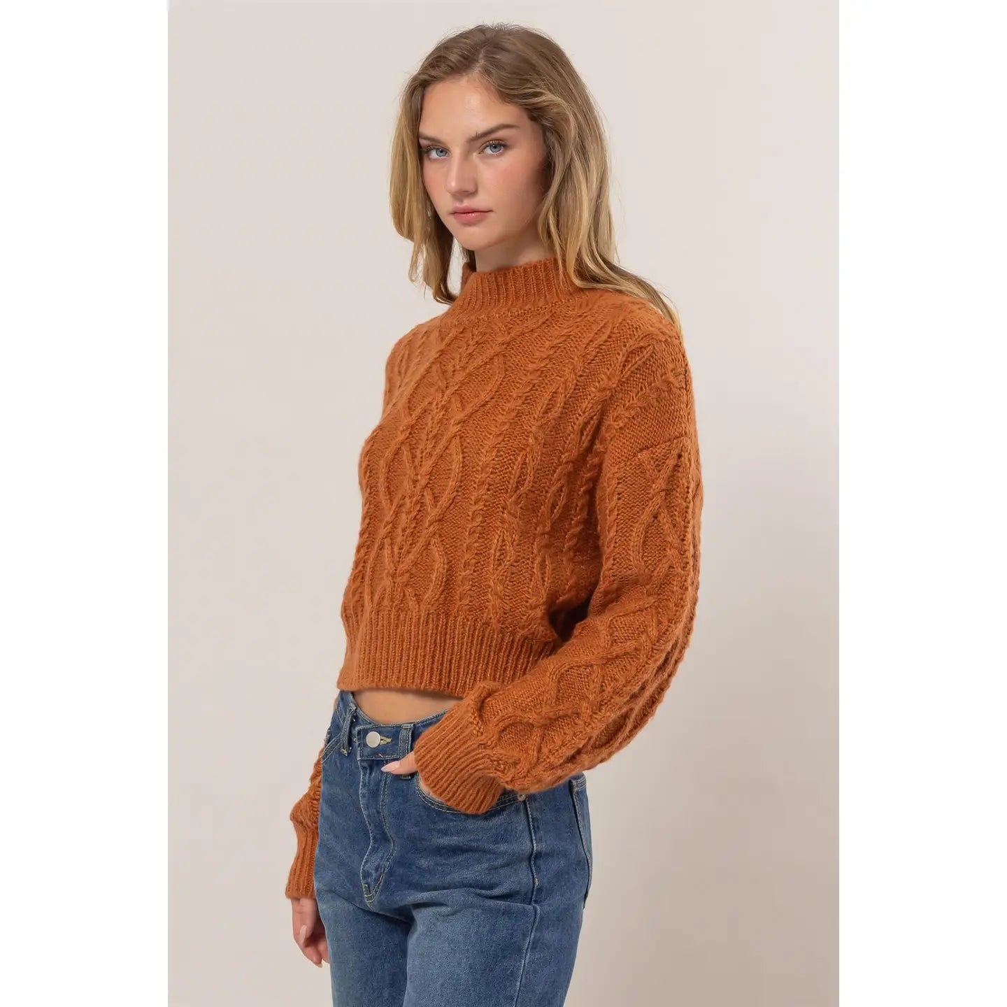 ADRIANA MOCK NECK SWEATER