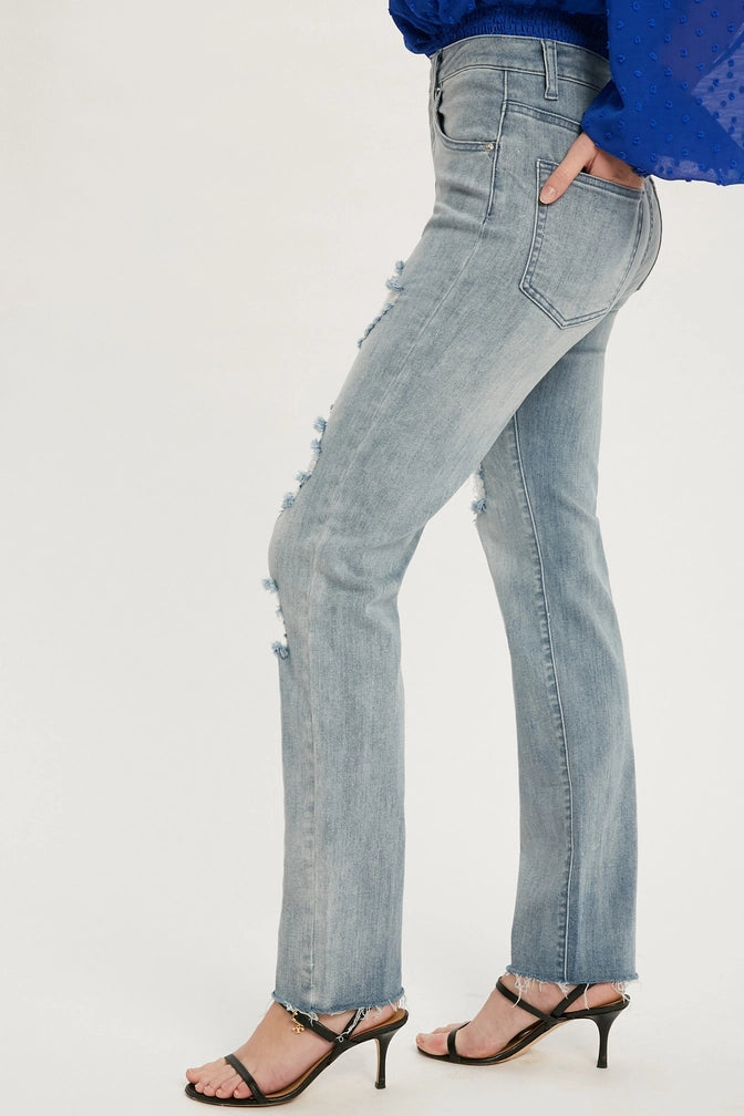 AMALIA DISTRESSED STRAIGHT LEG JEANS