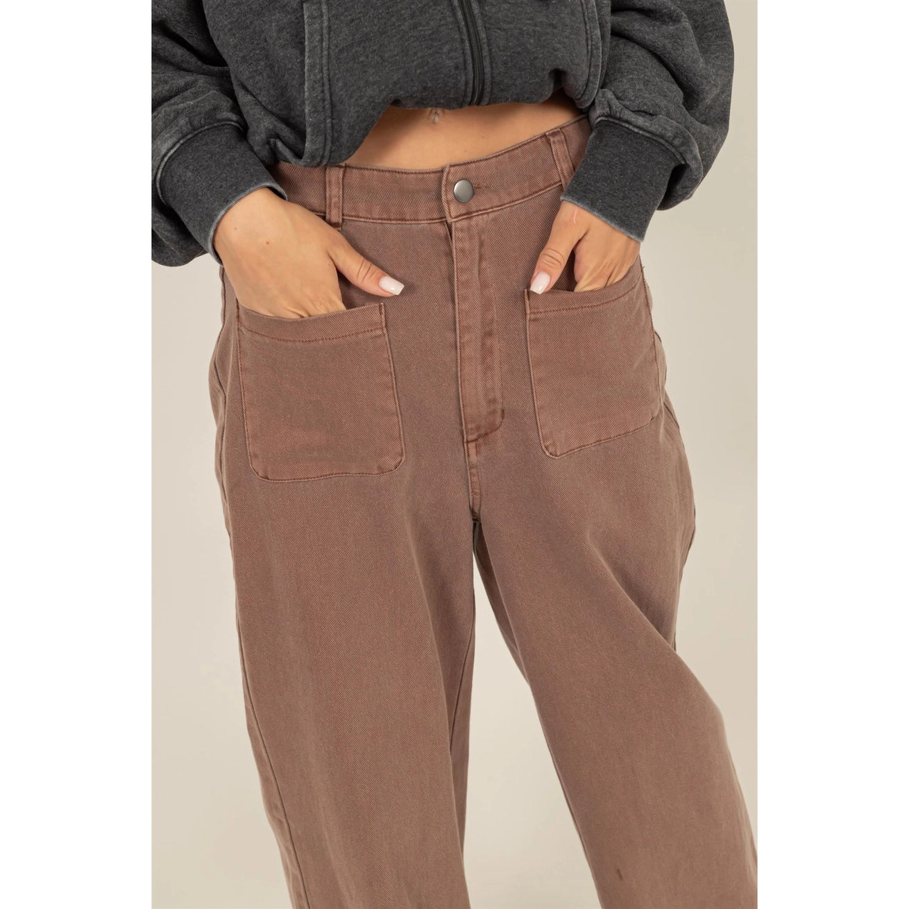 ANGIE HIGH WAIST WIDE LEG DENIM PANTS