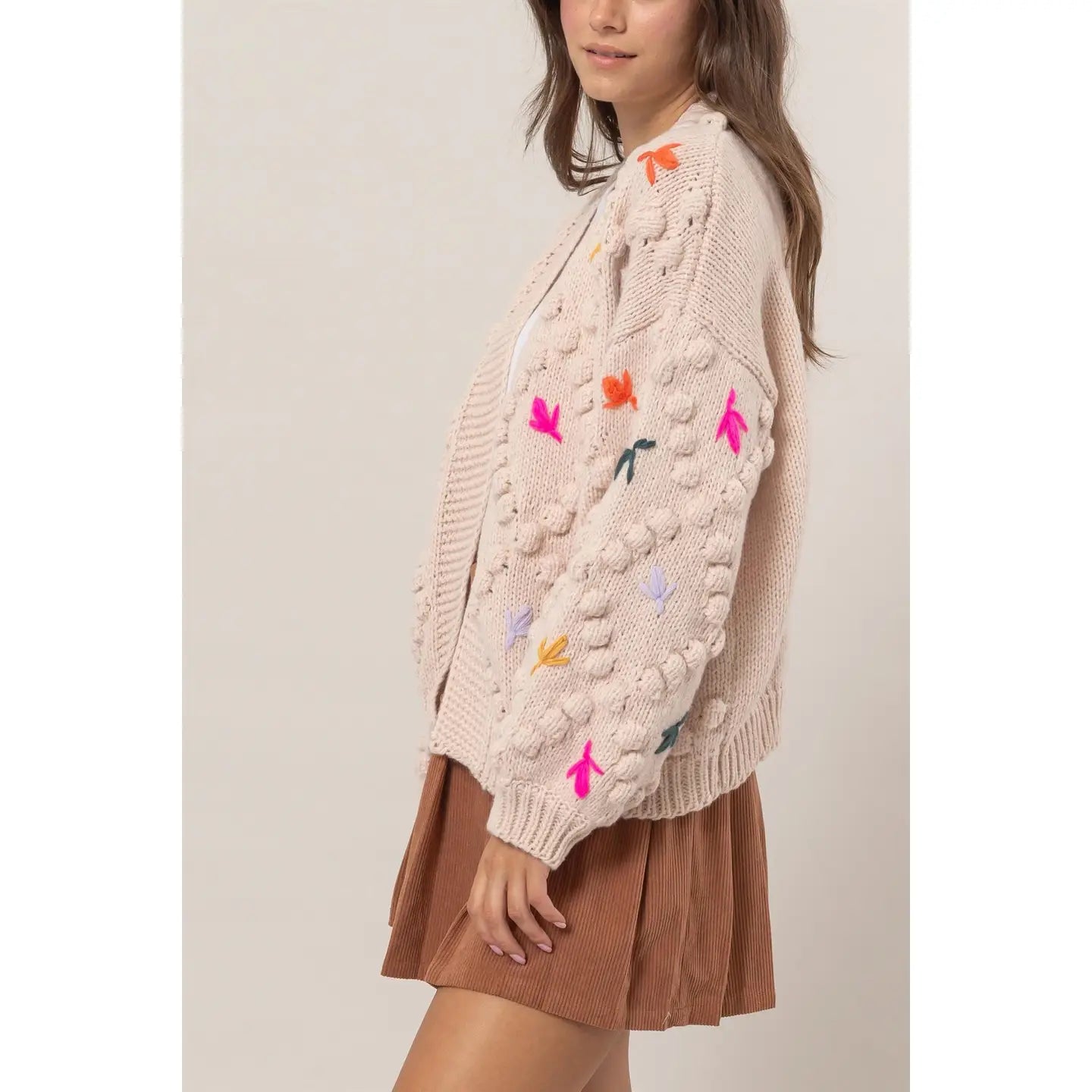 ASHLEY KNIT CARDIGAN SWEATER | BEIGE