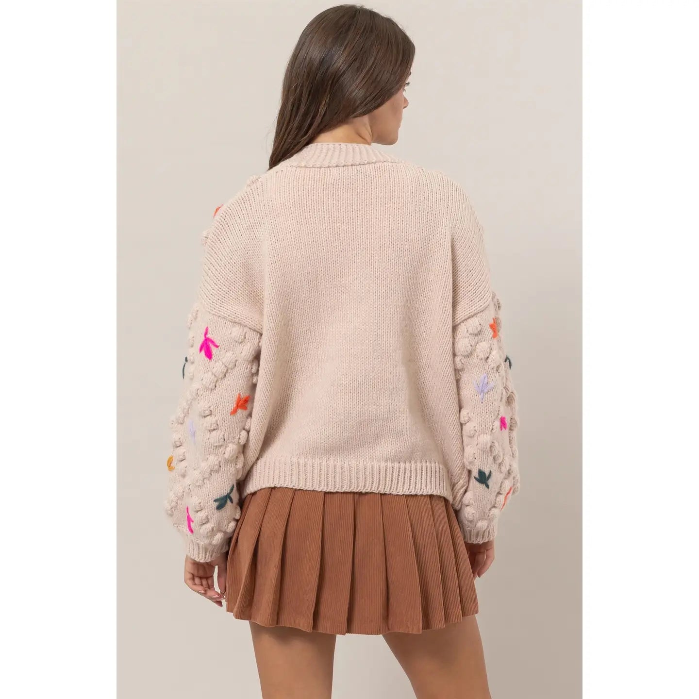 ASHLEY KNIT CARDIGAN SWEATER | BEIGE