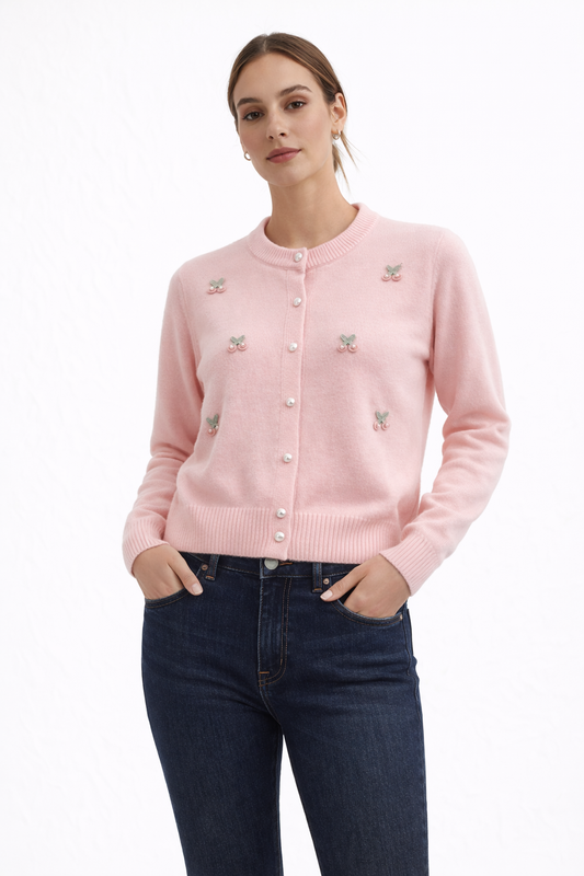 VICKIE CHERRY CARDIGAN | PINK