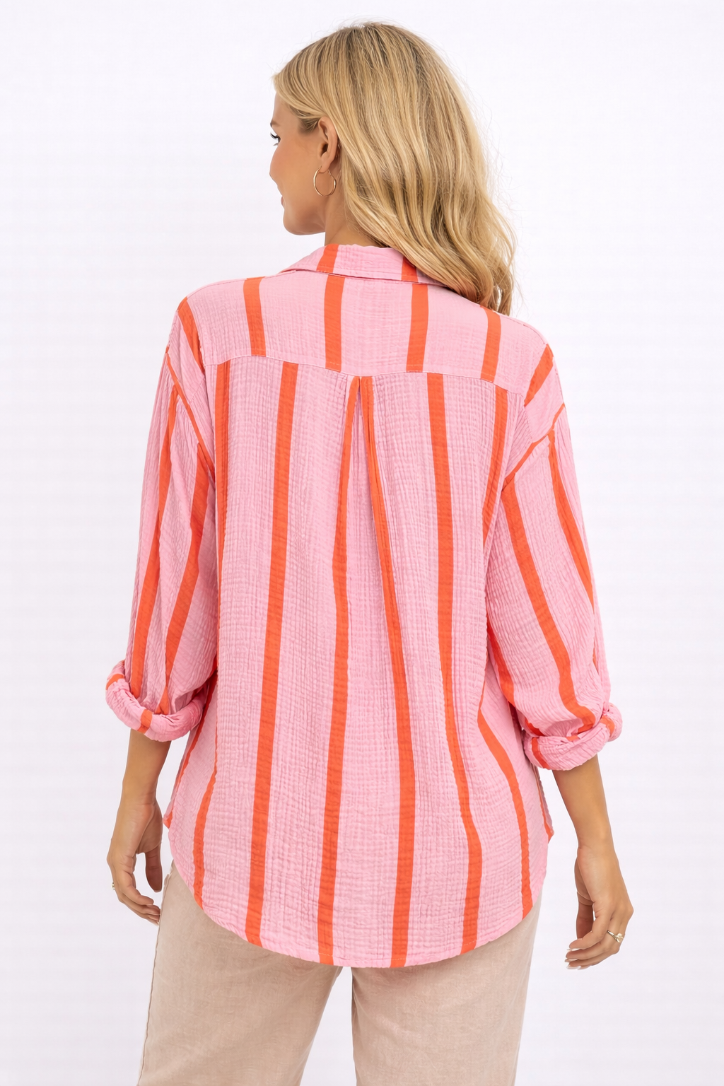 JORDANNA STRIPED BUTTON FRONT SHIRT