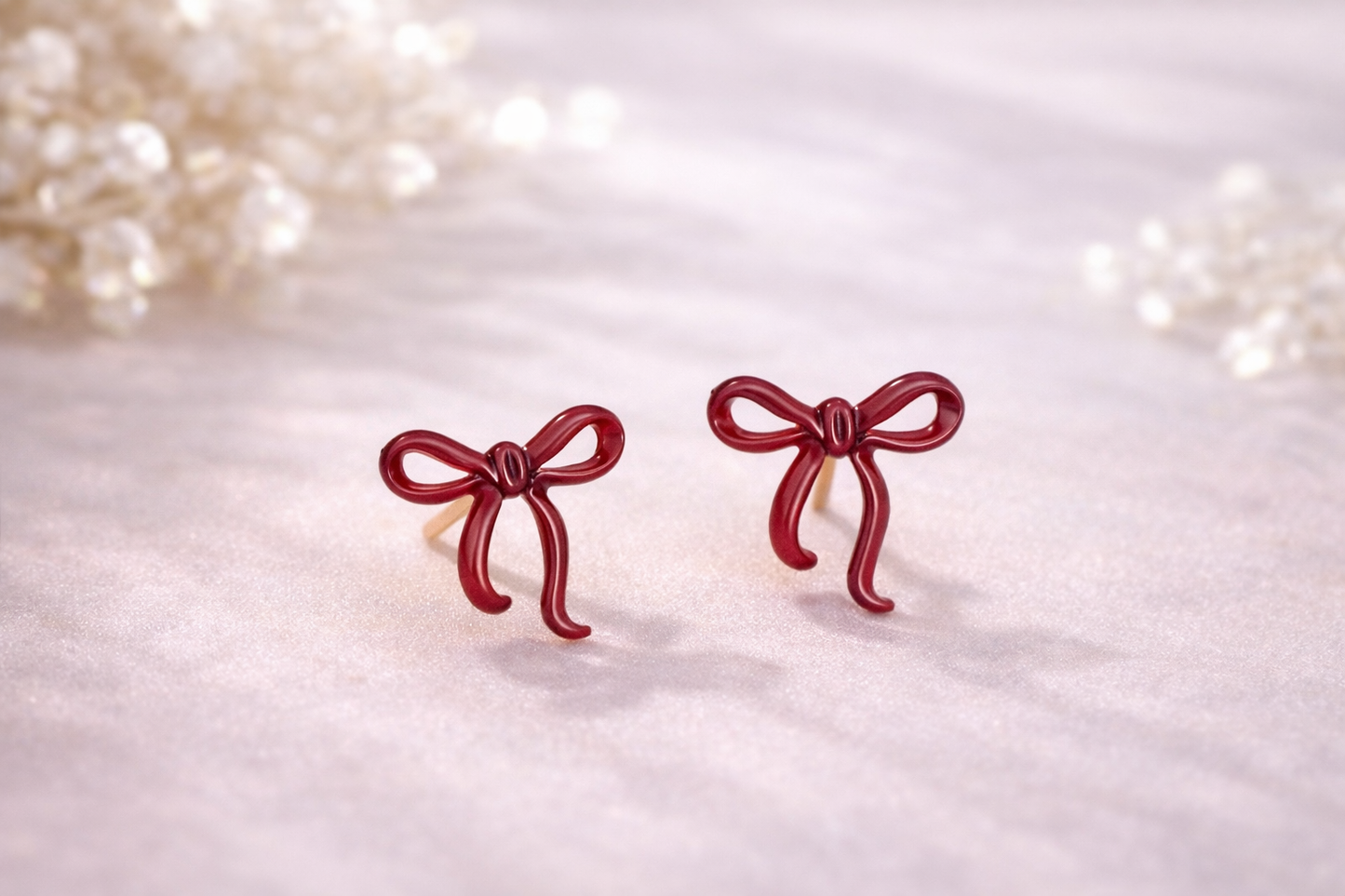 RED BOW EARRINGS