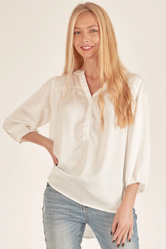 BRANDI SATIN GABBY STYLE TOP | AVAILABLE IN ROSE AND WHITE