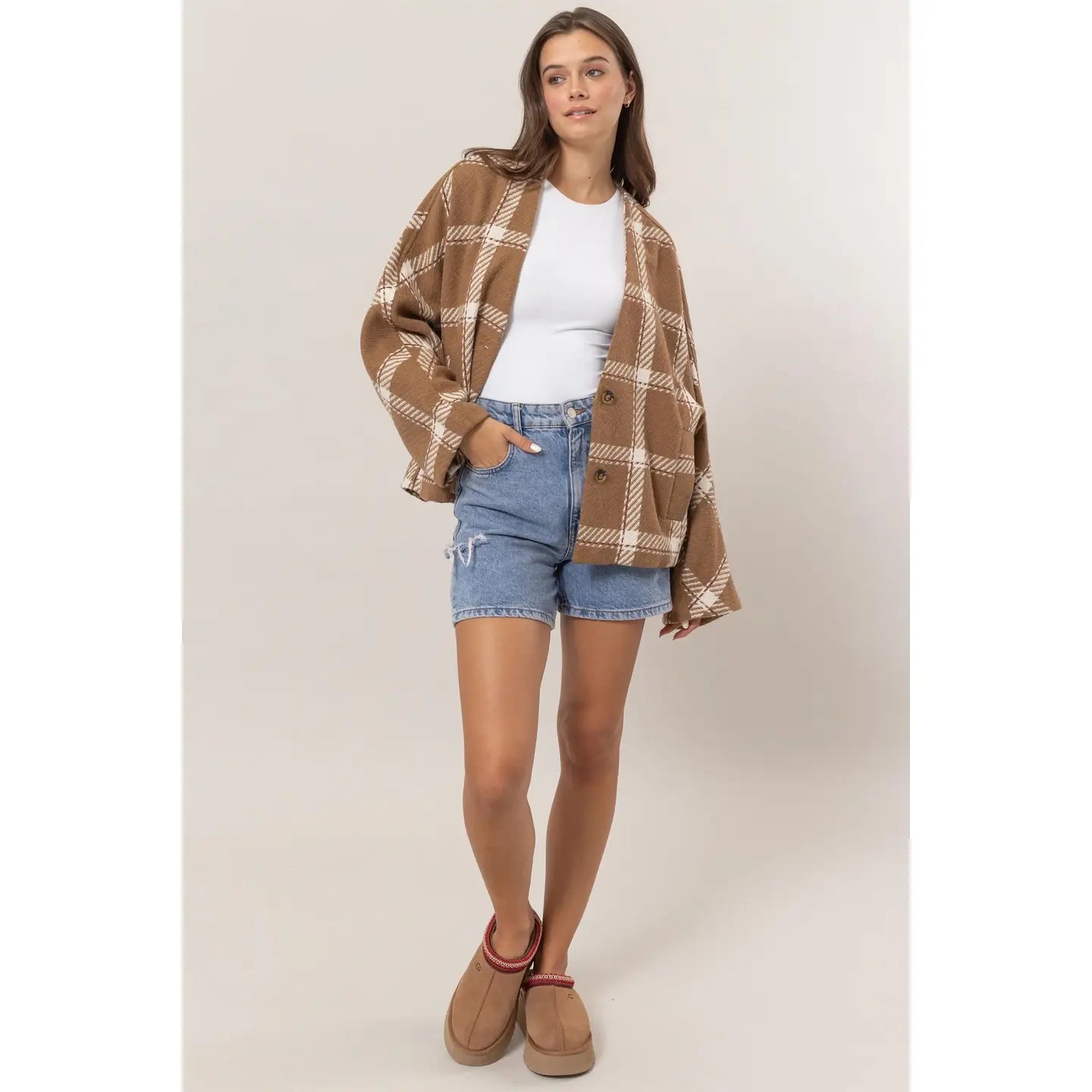 BRONTE PLAID OVERSIZED JACKET