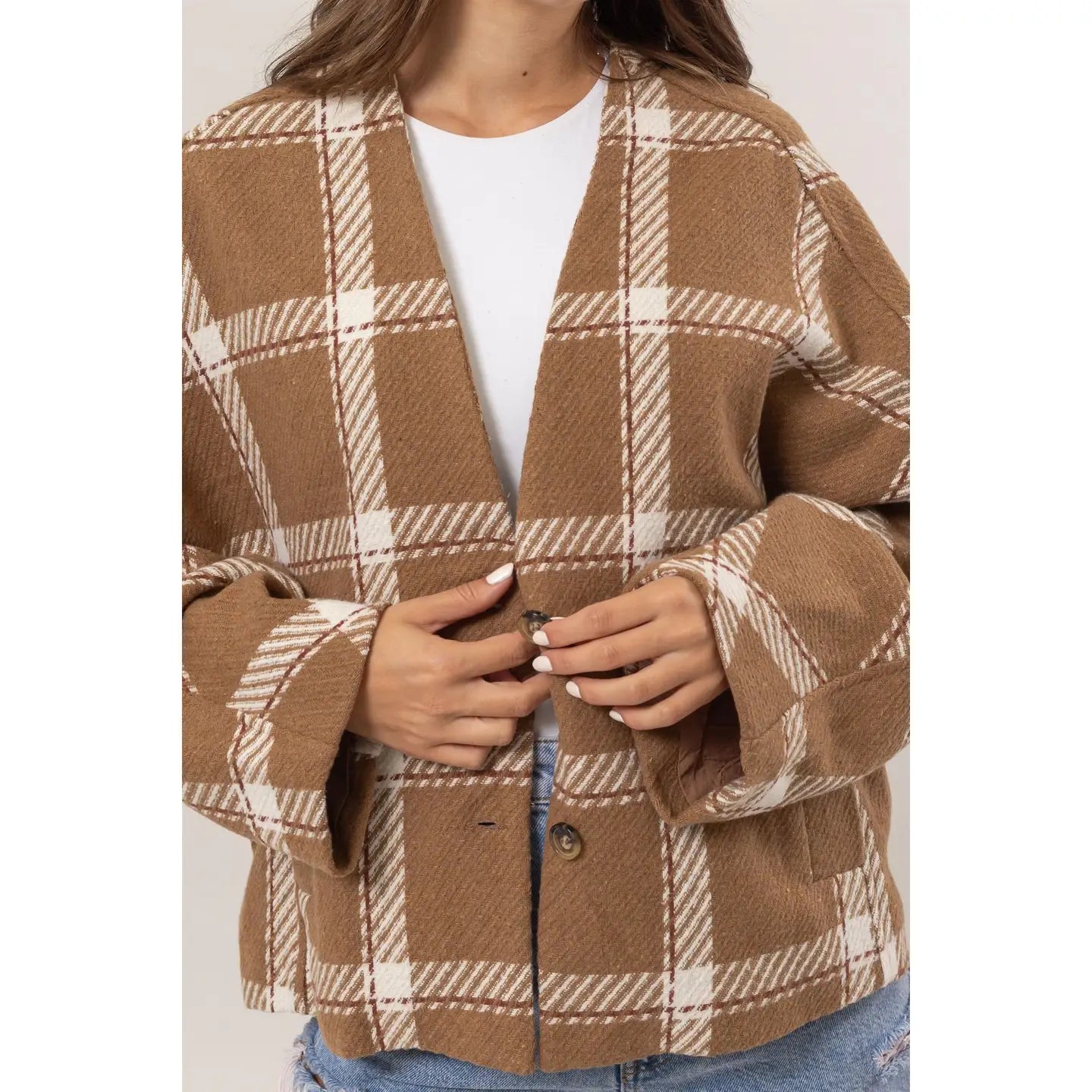 BRONTE PLAID OVERSIZED JACKET