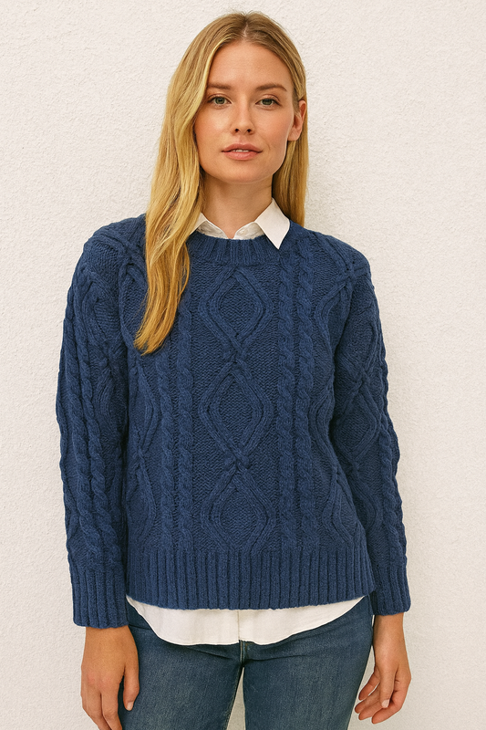 BRAYLYNN CABLE KNIT CREW SWEATER