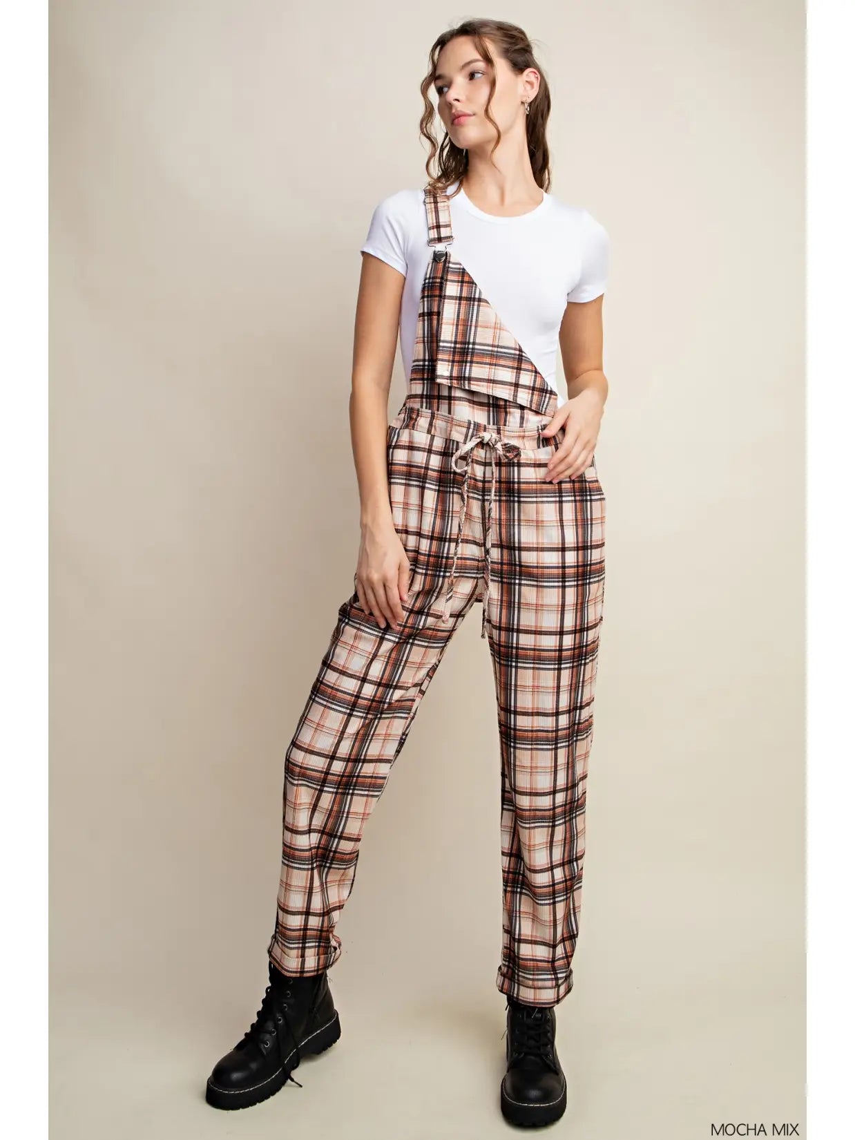 CARMEN PLAID OVRALLS