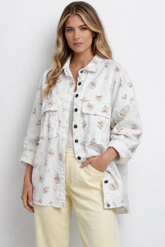 JEANNETTE VINTAGE FLORAL LIGHTWEIGHT SHACKET