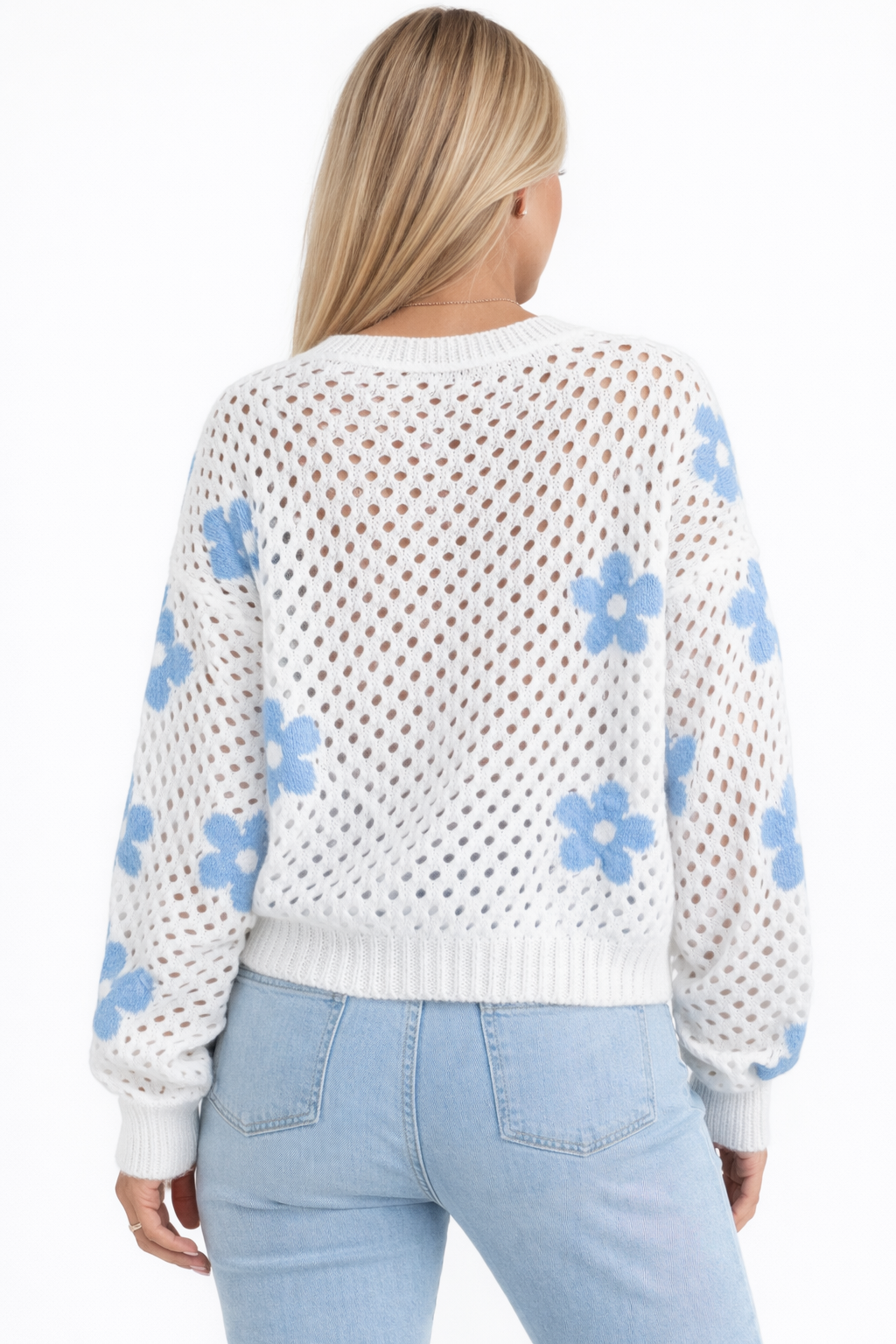AMBERLY OPEN KNIT BUTTON FRONT CARDIGAN