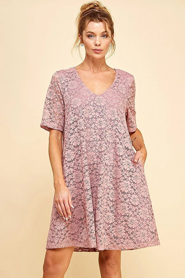 DILLON LINED LACE DRESS