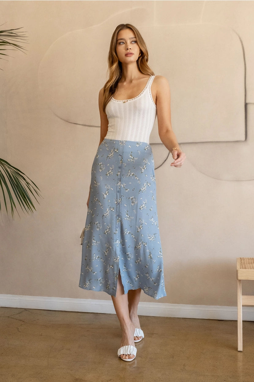 ELLIOT FLORAL MIDI SKIRT