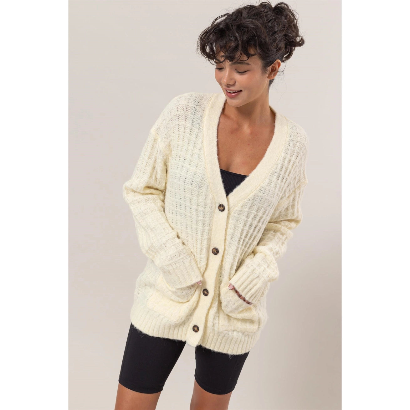 FAITH OVERSIZED KNIT CARDIGAN SWEATER