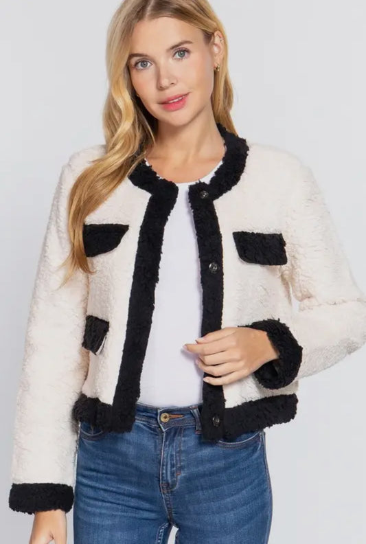 RAQUEL FAUX FUR BLAZER STYLE JACKET