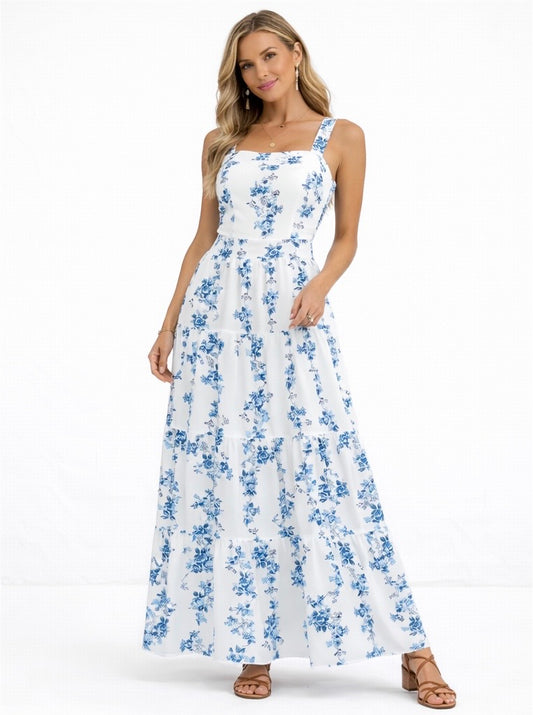 SUTTON FLORAL TIE BACK MAXI DRESS