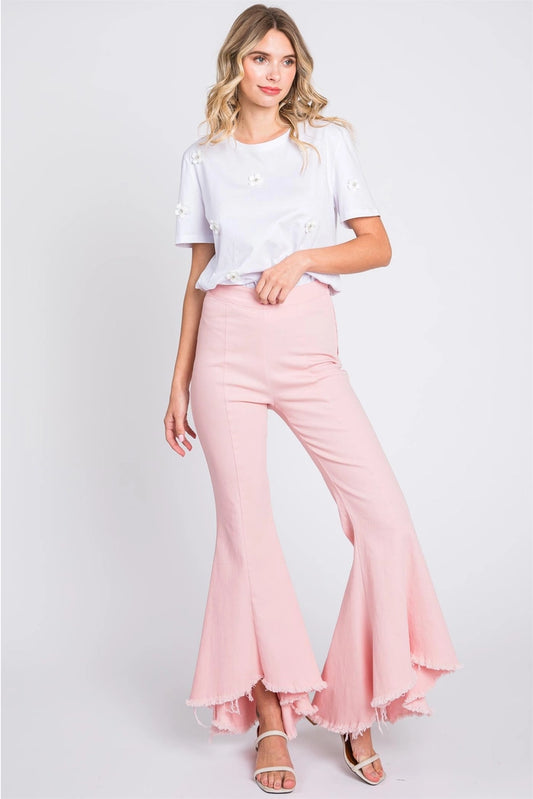 FELICITY STRETCH PINTUCK PLEATED JEANS | PINK