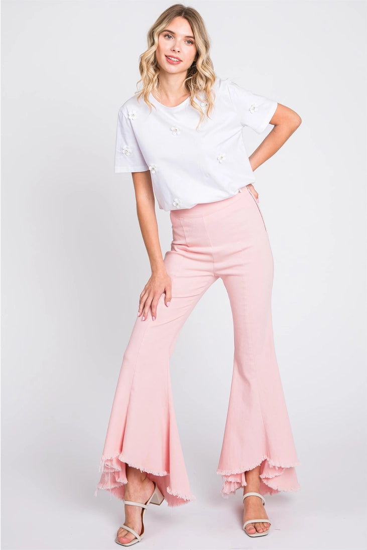 FELICITY STRETCH PINTUCK PLEATED JEANS | PINK