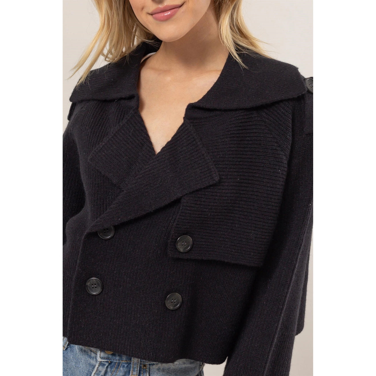 GWEN DOUBLE BREAST SWEATER TRENCH