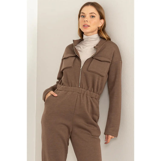 HANNY BRUSHED FRENCH TERRY JUMPSUIT