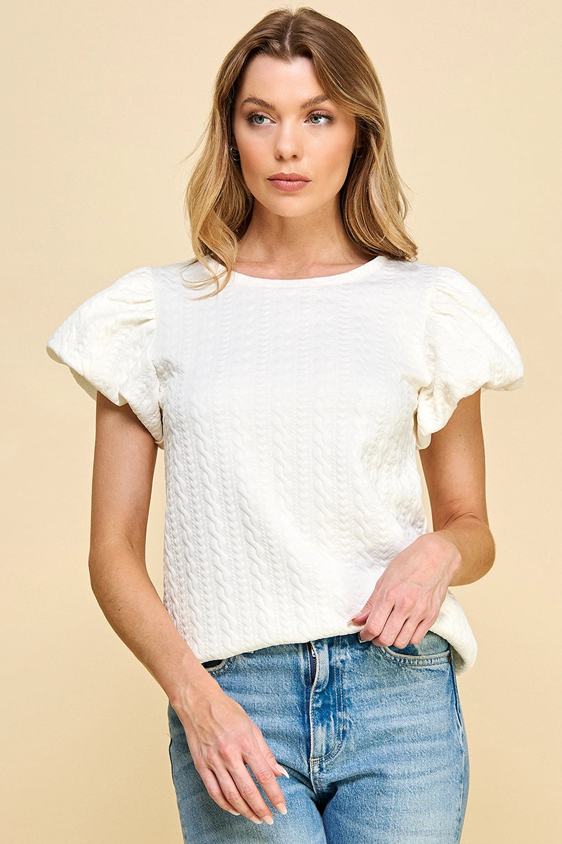 HOLLY TEXTURED KNIT TOP