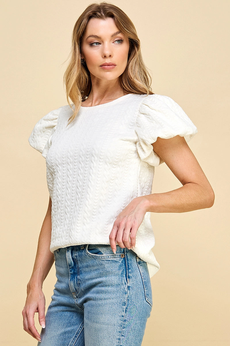 HOLLY TEXTURED KNIT TOP