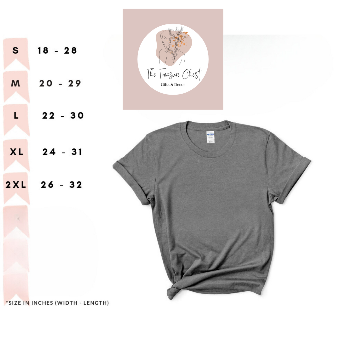 Motherhood Checkered Design Crewneck T Shirt size chart