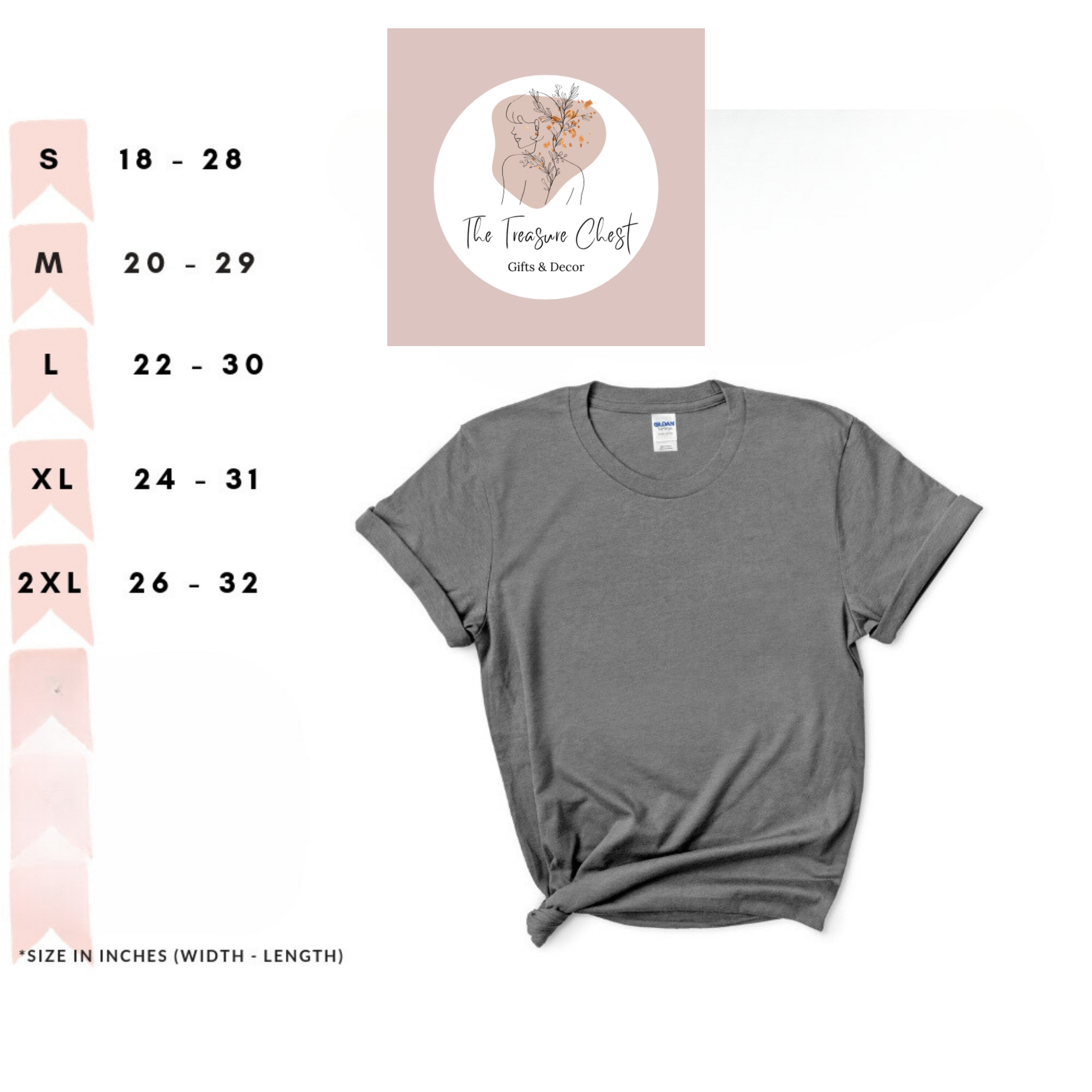 The Cool Dad Crewneck T Shirt size chart