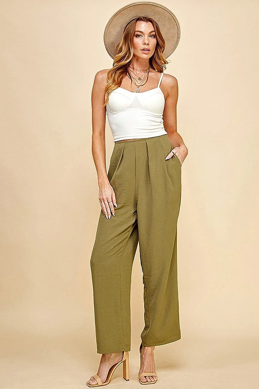 IDINA STRAIGHT LEG PANTS | OLIVE