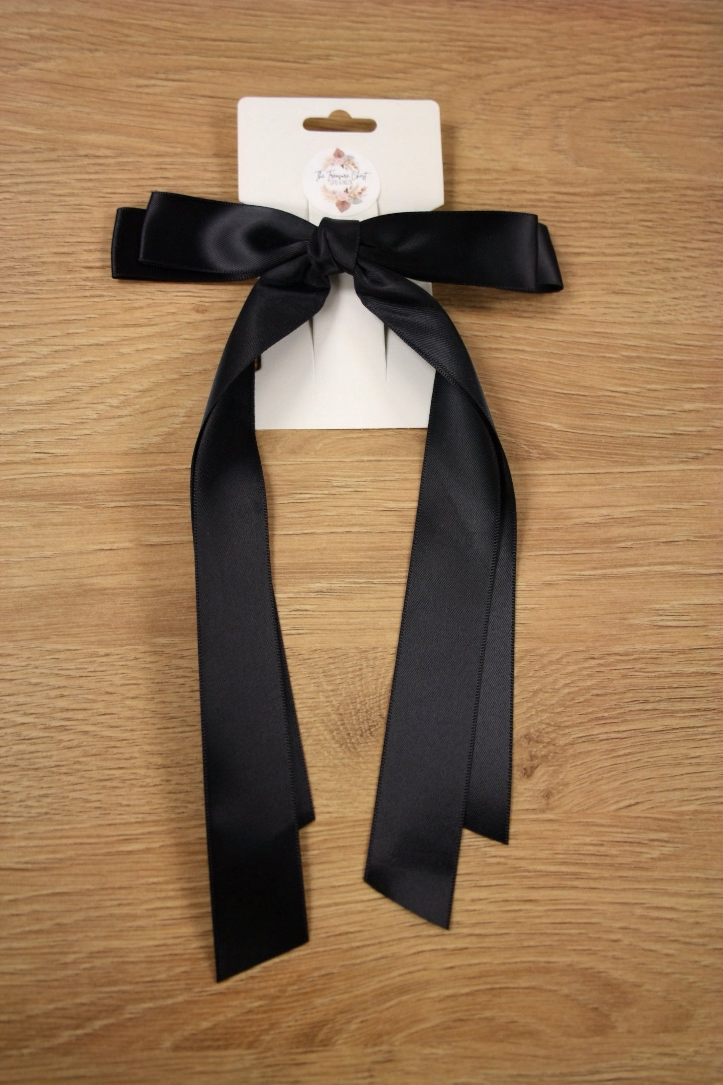 TABBY SATIN HAIR BOW | BLACK