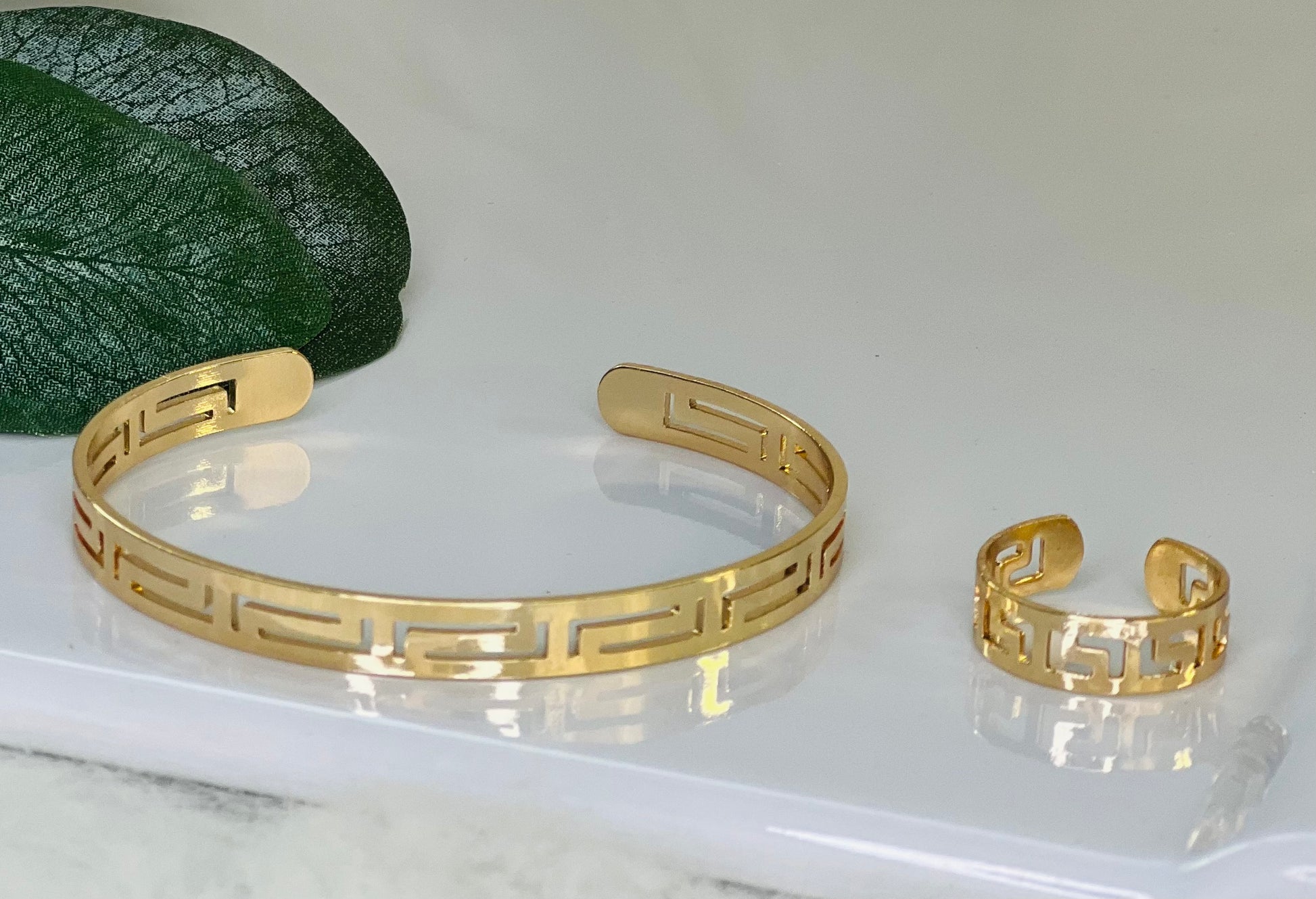 Open Bangle and Ring Set (Gold and Silver)