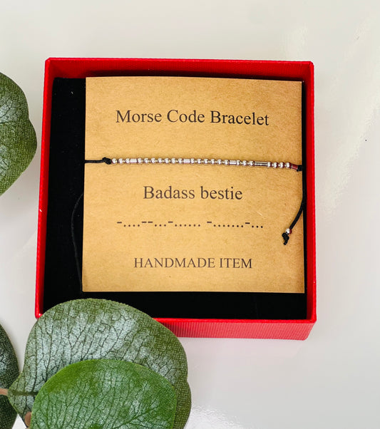 "Badass Bestie" Morse Code Bracelet