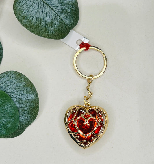 Large Encased Heart Keychain