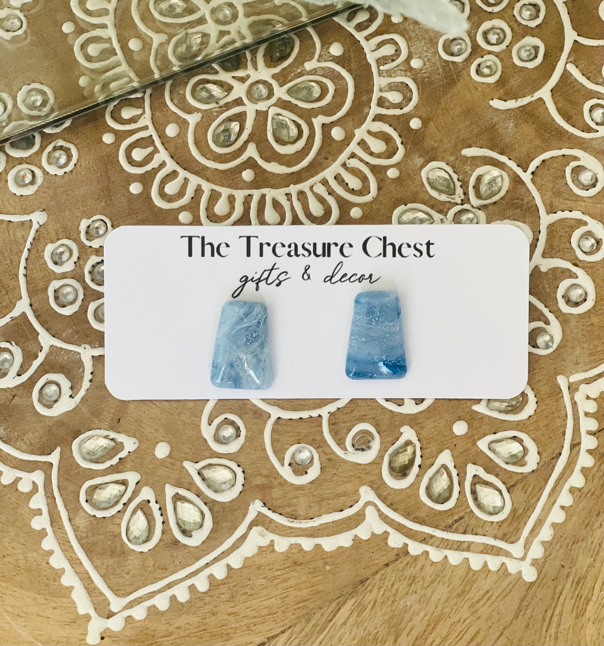 Audrey Polymer Clay Studs Blue