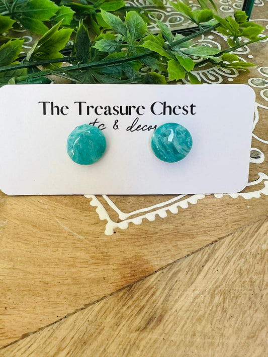 Josephine Round Stud polymer clay earrings