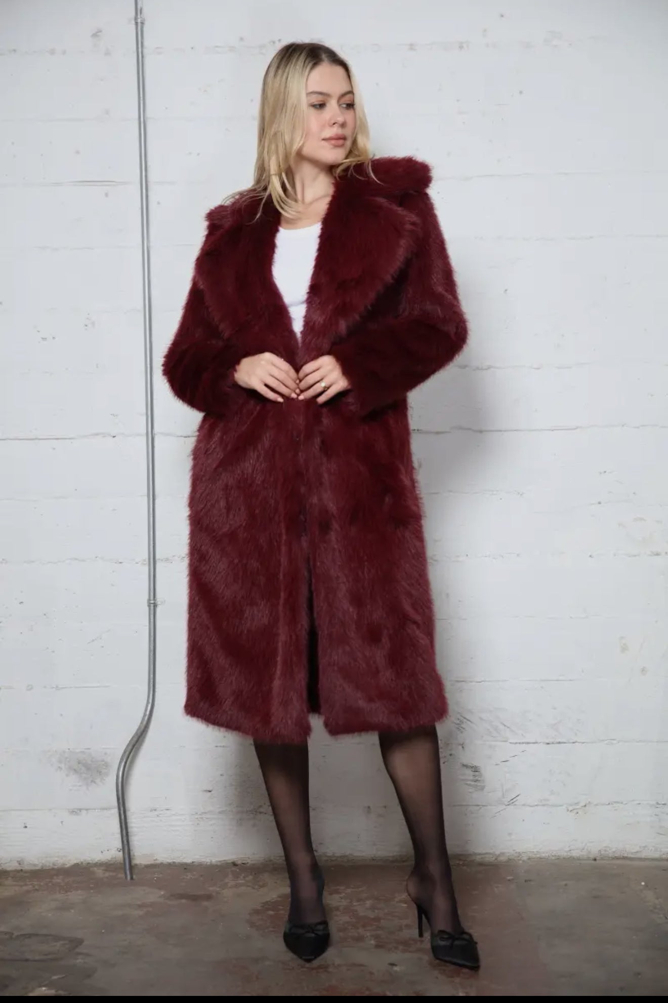 ZEALAND LONG HAIR FAUX FUR COAT