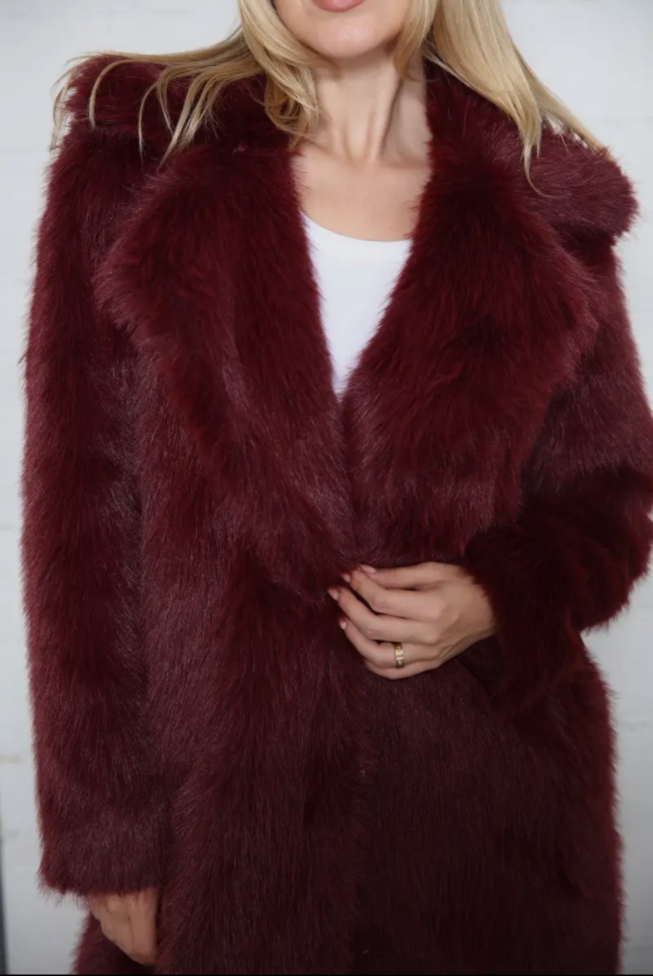 ZEALAND LONG HAIR FAUX FUR COAT