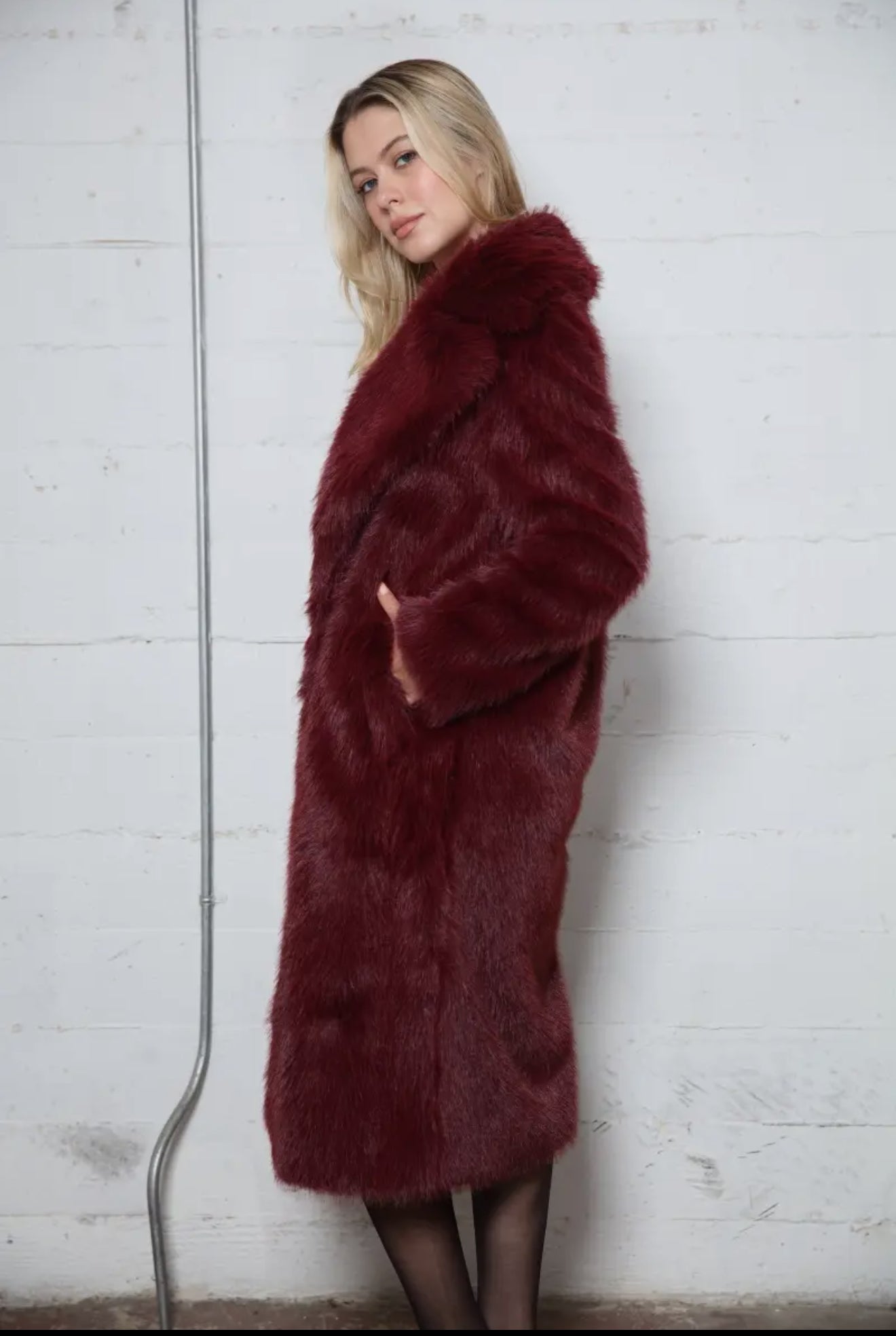 ZEALAND LONG HAIR FAUX FUR COAT